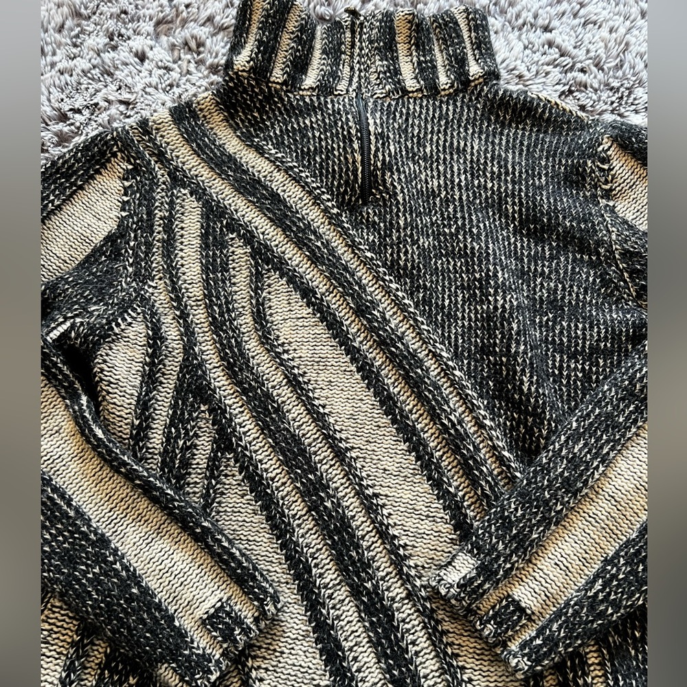 Ortensia Italian Turtleneck Wool Sweater Gray S